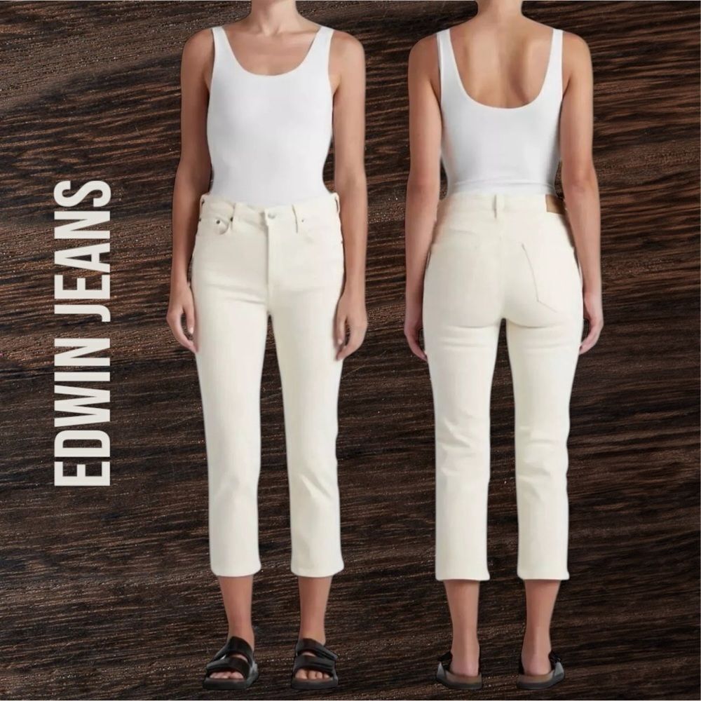 EDWIN ANTHROPOLOGIE Women’s Bree Crop Slim Straight in the Size 29 in Vanilla